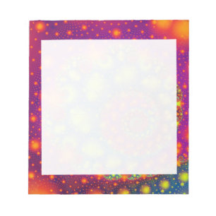 Psychedelic Spiral Neon Decorative Abstract Art Notepad