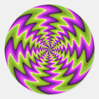 Psychedelic Spiral Optical Illusion Art Classic Round Sticker