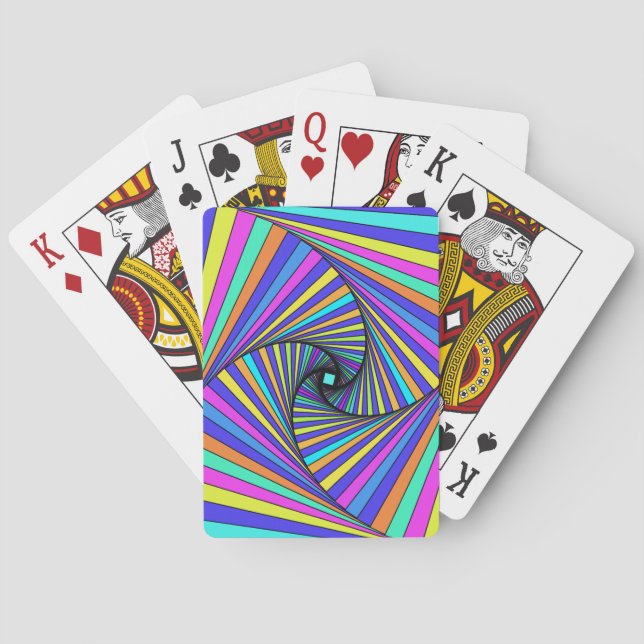 Psychedelic Spiral Rainbow Playing Cards – Vibrant (Back)