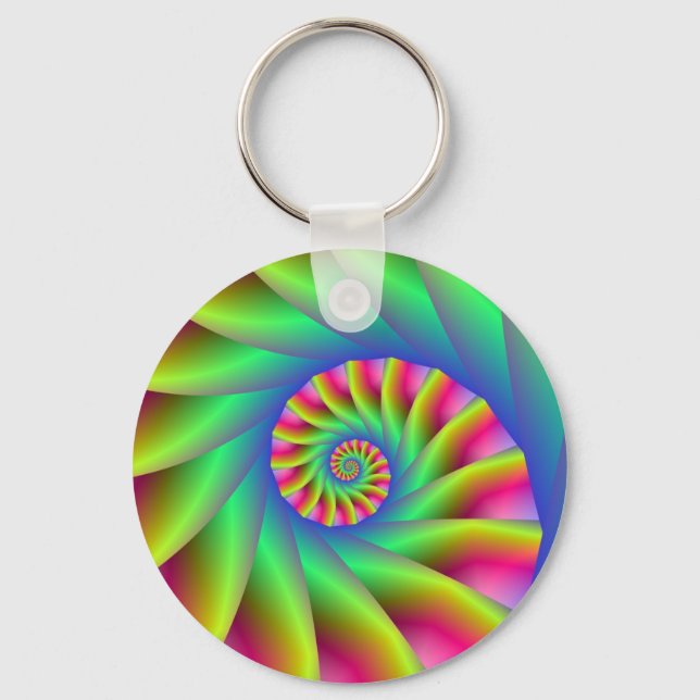 Psychedelic Spiral Steps Key Chain (Front)