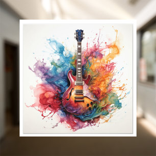 Psychedelic Splashing Guitars Photo Art #2 Print