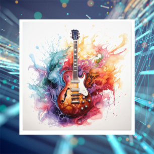Psychedelic Splashing Guitars Photo Art #5 Print