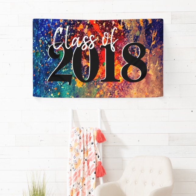Psychedelic Splatter | Rainbow Abstract Graduation Banner (Insitu)