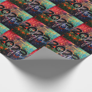 Psychedelic Splatter   Rainbow Abstract Graduation Wrapping Paper