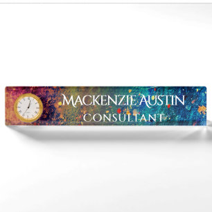 Psychedelic Splatter   Rainbow Abstract Monogram Nameplate