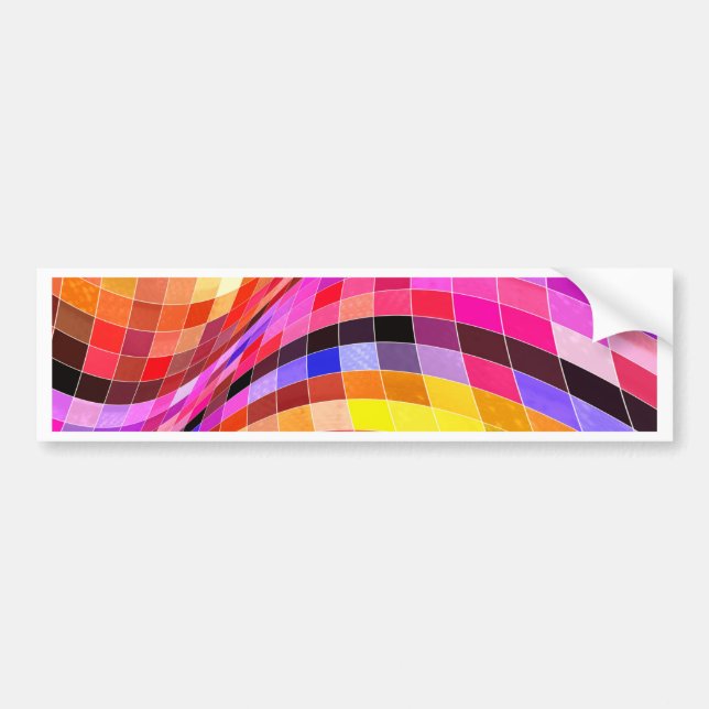 Psychedelic Square Pattern Bumper Sticker (Front)