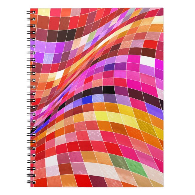 Psychedelic Square Pattern Notebook (Front)