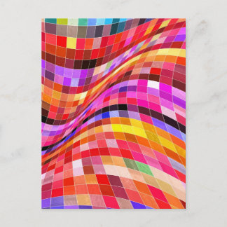 Psychedelic Square Pattern Postcard