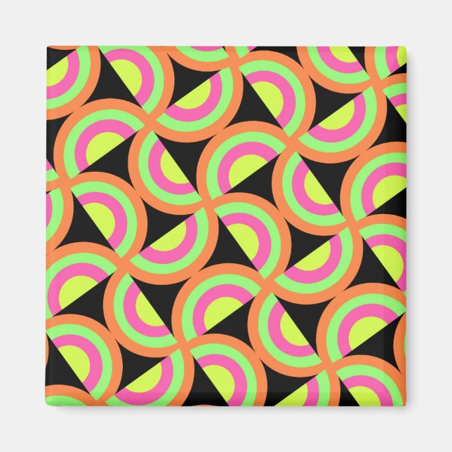 Psychedelic Squares Magnet (Front)