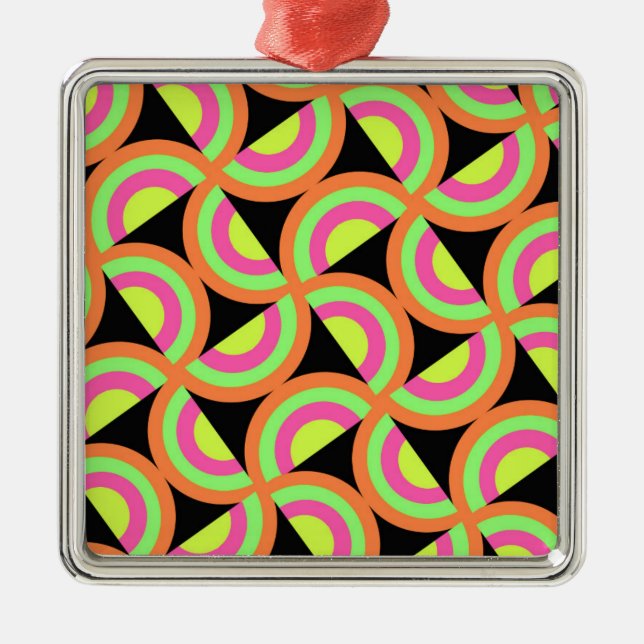 Psychedelic Squares Metal Ornament (Front)