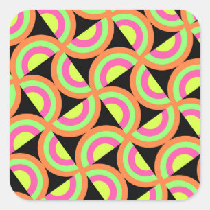 Psychedelic Squares Square Sticker