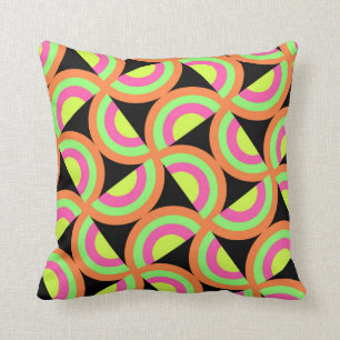 Psychedelic Squares Throw Pillow