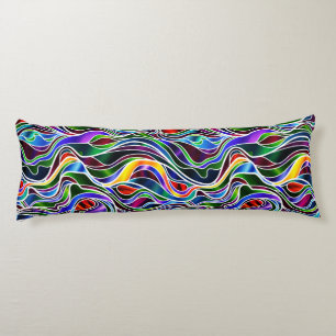 Psychedelic Stained Glass Abstract Body Pillow