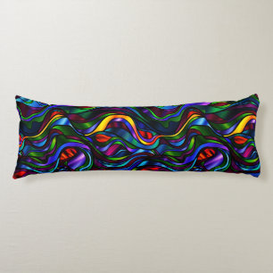 Psychedelic Stained Glass Abstract Body Pillow