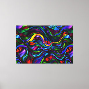 Psychedelic Stained Glass Abstract Canvas Print