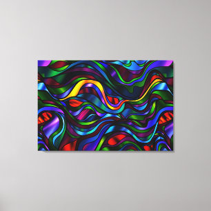 Psychedelic Stained Glass Abstract Canvas Print