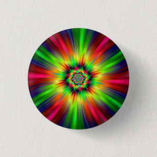 Psychedelic Star Burst 1 Inch Round Button