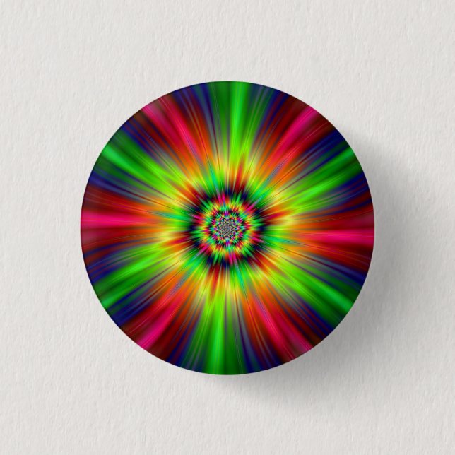 Psychedelic Star Burst 1 Inch Round Button (Front)