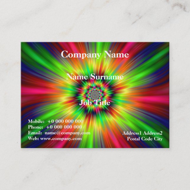 Psychedelic Star Burst Business Card (Front)