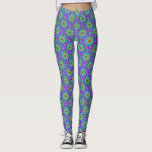 Psychedelic Starburst Fractal Purple Fuchsia Green Leggings<br><div class="desc">These cute leggings feature a psychedelic fractal pattern. This pattern has a vaguely floral or starburst shape. A fractal is a mathematical set that creates a repeating pattern or shape. This fractal pattern has been coloured in a variety of shades of blue, green and hot pink of fuchsia. Great for...</div>
