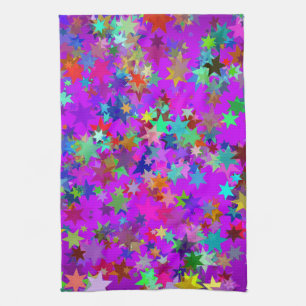 psychedelic stars kitchen towel