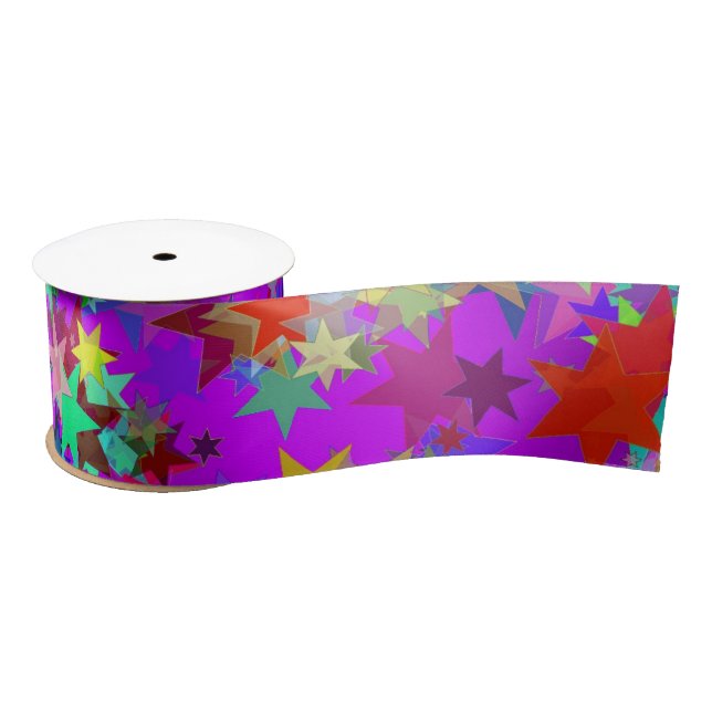 psychedelic stars ribbon satin ribbon (Spool)