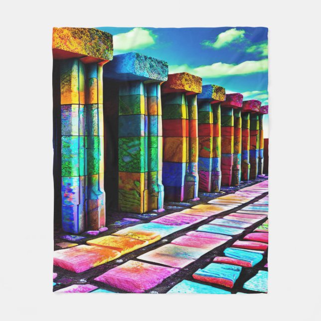 Psychedelic Stones Fleece Blanket (Front)