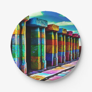 Psychedelic Stones Paper Plate