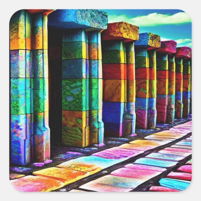 Psychedelic Stones Square Sticker (Front)