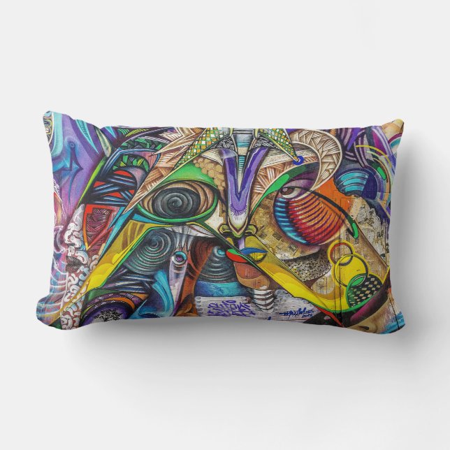 Psychedelic Street Art - Abstract Graffiti Pillow (Front)