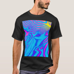 Psychedelic Striped Zebra: Neon Fluorescent Backgr T-Shirt