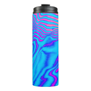 Psychedelic Striped Zebra: Neon Fluorescent Backgr Thermal Tumbler