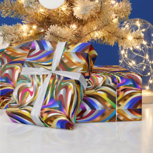   Psychedelic Stylish Wallpaper Background  Wrapping Paper