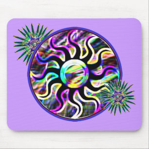 Psychedelic Sun and Moon Mousepad
