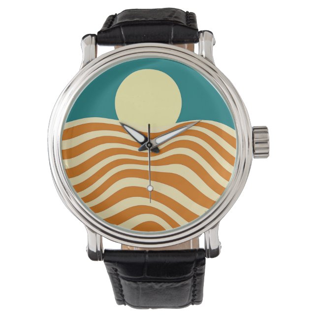 Psychedelic Sun and Rippling Waves2 Watch (Front)