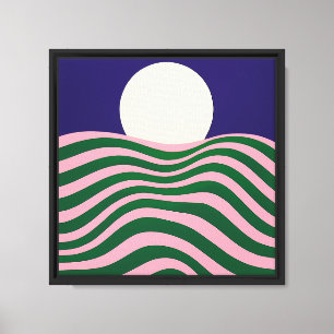 Psychedelic Sun and Rippling Waves3  Canvas Print