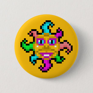 Psychedelic Sun in Splendour Button