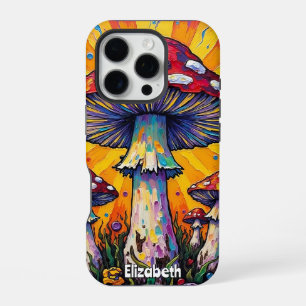 Psychedelic Sunburst Fungus iPhone 16 Pro Case