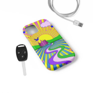Psychedelic Sunburst Kaleidoscope Summer of Love Case-Mate iPhone 14 Pro Case
