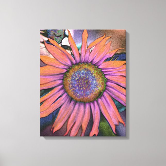 Psychedelic Sunflower Canvas Print (Front)