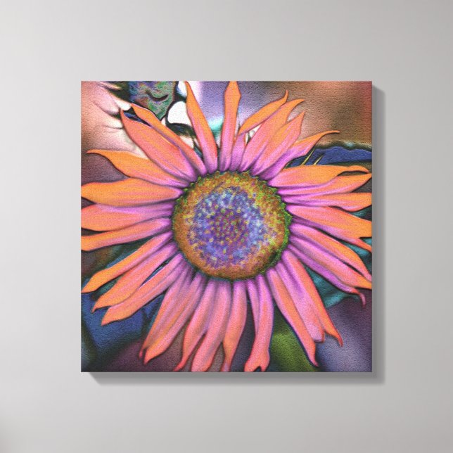 Psychedelic Sunflower Canvas Print (Front)