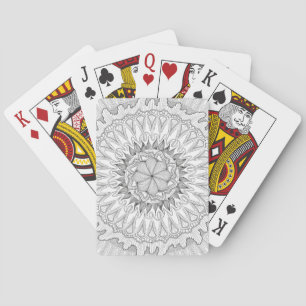 Psychedelic sunflower Mandela Playing Cards