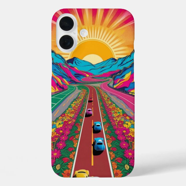 Psychedelic Sunrise Art Trippy Dawn Vision Gift Case-Mate iPhone Case (Back)
