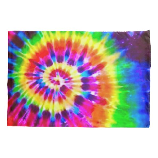 Psychedelic Super Nova Storm Tie Dye Pattern Pillowcase (Back)