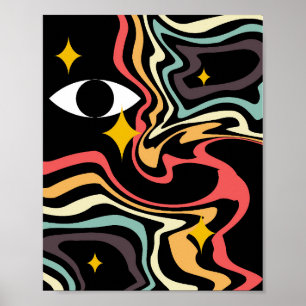Psychedelic Swirl Eye Poster