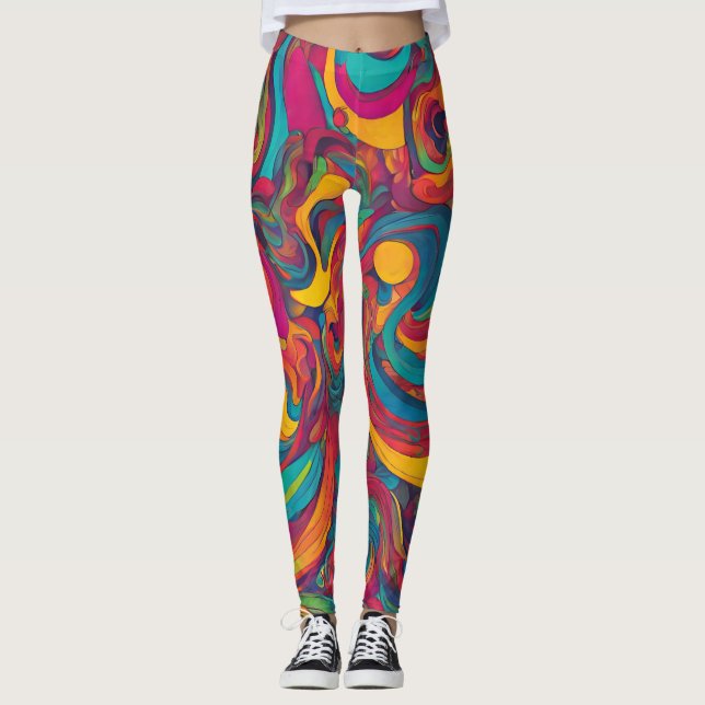 Psychedelic Swirl Leggings (Front)