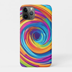 Psychedelic Swirl of Rainbow Hues iPhone 11 Pro Case