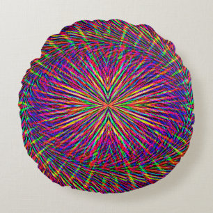 Psychedelic swirling Star...... Round Pillow