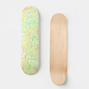 Psychedelic Swirly Boho Hippie Colourful Marble Skateboard