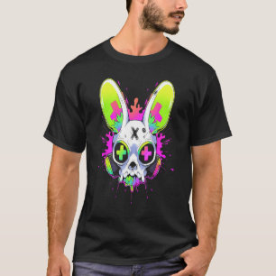 Psychedelic Techno Rabbit Rave EDM Punk Grunge Aes T-Shirt